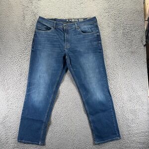 Devil-Dog Jeans Mens 36x30 Blue Cotton Denim Straight Leg Faded Stretch Workwear
